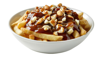 Poutine bowl on transparent background