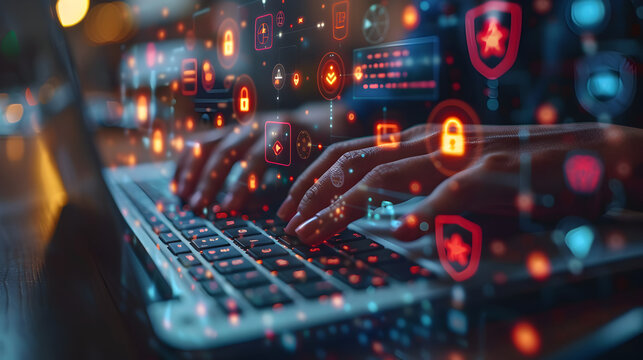 Person Accessing Secure Website on Mobile Phone with Laptop