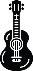 Hand drawn Simple vector guiter illustration with white background