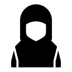 hijab blank profile avatar, woman with hijab sign, muslimah icon sign