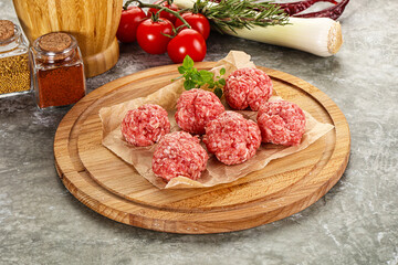 Raw beef meatball minced meat