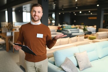 Sales assistant in furniture store