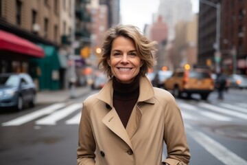 Portrait of a happy mature woman in New York City, USA
