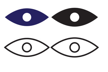 Eye icon set. Eye vector icon. Look and Vision icon.