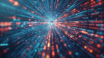 Obraz premium Abstract technology background of high speed global data transfer, ultra fast broadband and connection, digital cyber tech motion