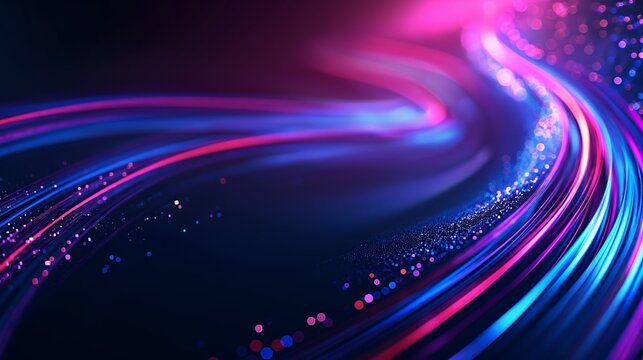 Abstract technology background of high speed global data transfer, ultra fast broadband and connection, digital cyber tech motion