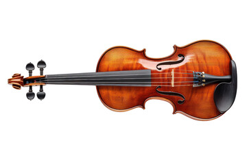 Fototapeta premium High-quality violin close-up, showcasing finely crafted woodwork with strings and bridge details. Perfect for music and instrument themes.
