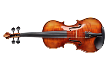 High-quality violin close-up, showcasing finely crafted woodwork with strings and bridge details. Perfect for music and instrument themes.