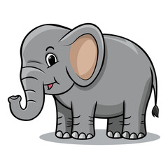 Fototapeta premium Editable Cartoonish Elephant Character Illustration