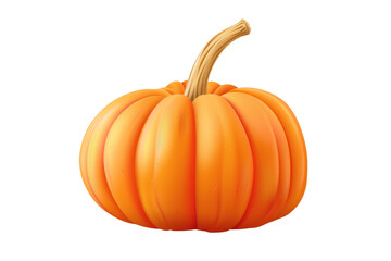 Bright orange pumpkin isolated on white background. Colorful autumn harvest symbol of Halloween and Thanksgiving.