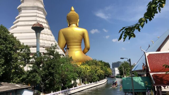 Big Buddha,Wat Paknam Phasi Charoen,Buddhist temple in Bangkok.