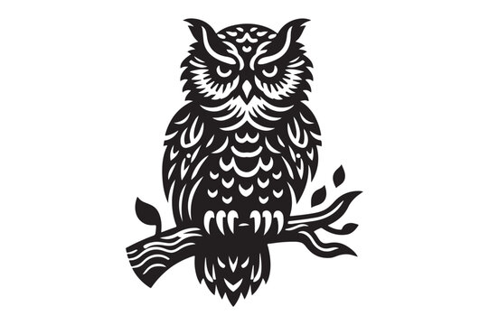 recommend clip art: Owl silhouette vector isolated on a white background