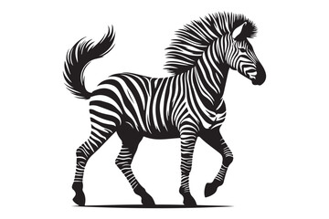  zebra silhouette vector isolated on a white background 