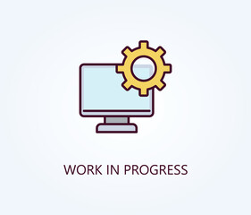  Work In Progress Vector, Icon Or Logo Sign Symbol Illustration 