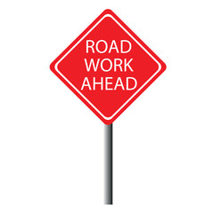 Road Close Ahead Sign - Brazil - Vector illustration of a orange road sign indicating road closed ahead