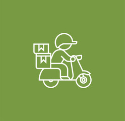 Online delivery service concept, online order tracking, delivery home and office. Scooter and bicycle courier, delivery man. Vector illustration