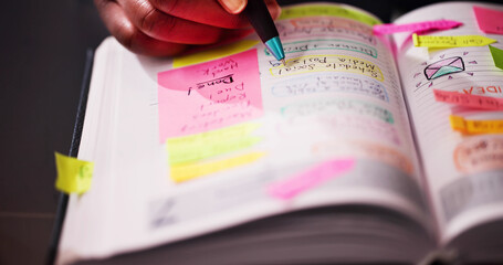 Organizing Events and Finances: African American Woman Managing a Busy Schedule