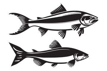 Fish silhouette vector isolated on a white background