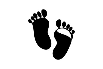 Foot sole silhouette drawing of isolated outline vector art illustration