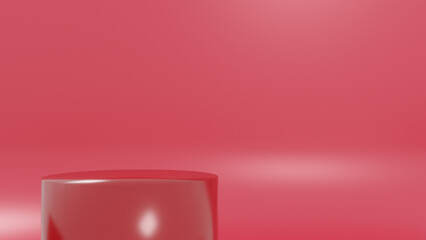 red podium on a red background