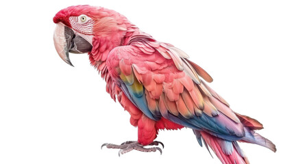 Obraz premium Pink parrot macaw bird on transparent background