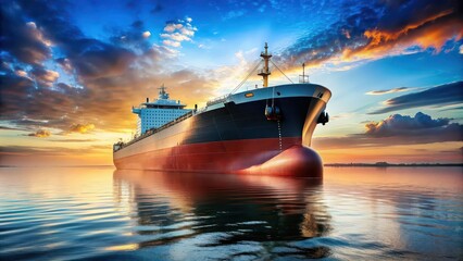 Massive tanker ship floating on background, tanker, ship, vessel, transportation, maritime, cargo, oil, fuel, industry, logistics, trade
