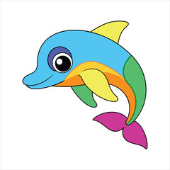 Obraz premium dolphin , dolphin vector, icon vector illustration, dolphin silhouette of a dolphin isolated on a white background, eps, png, svg, vector