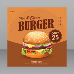 Square Burger Flyer For Marketing Purposes, Restaurant Banner, Restaurant Flyer, Restaurant Flyer, Food Banner, Food Flyer, Food Flyer