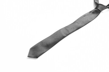 black necktie isolated on white background, father day concept and business style