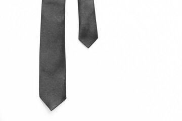 black necktie isolated on white background, father day concept and business style