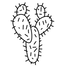 Cactus plant Line art style vector