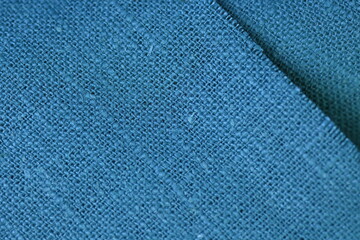 blue green hemp viscose natural fabric cloth color, sackcloth rough texture of textile fashion abstract background