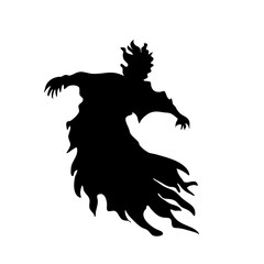 Silhouette of flying evil spirit