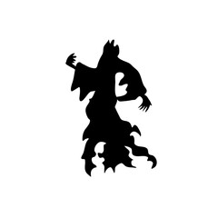 Silhouette of flying evil spirit