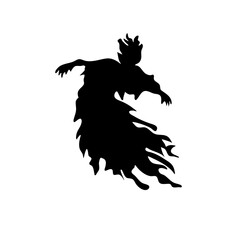 Silhouette of flying evil spirit