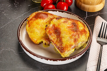 Roasted chicken thigh with spices