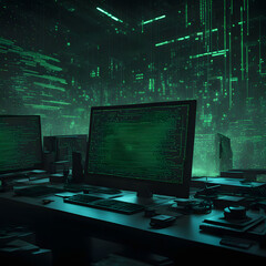 Fototapeta premium computer monitor and computer