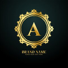 Letter A luxury brand logo concept design