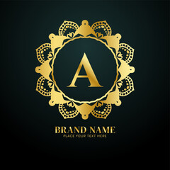 Letter A luxury brand logo concept design