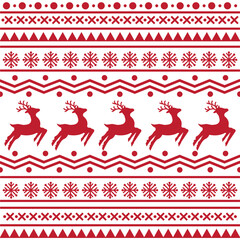 Seamless Scandinavian pattern for Christmas and New Year for winter hat, ugly sweater, jumper, paper or other designs.