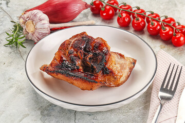 Roasted pork knuckle with bone