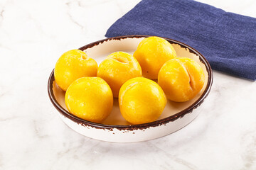 Ripe sweet and juicy Yellow Plums