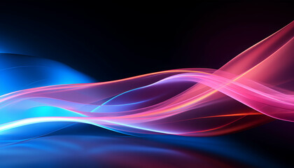 Dynamic Flow of Pink and Blue Neon Lights Creating an Energetic and Futuristic Vibe with Smooth Curves and Vibrant Streaks