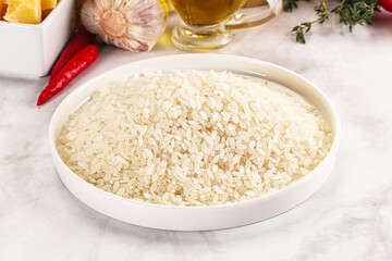 Dry Arborio rice for risotto