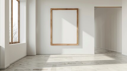 Fototapeta premium Frame on the wall mock up background illustration generated by ai