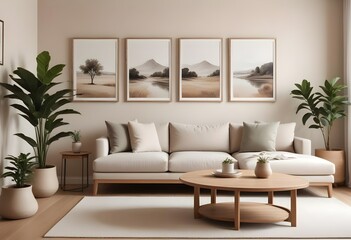 Frame mockup, ISO A paper size. Bedroom poster mockup. Modern interior design. Living room Interior mockup with house background. 3D render