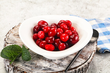 Red sweet ripe juicy cranberry