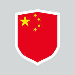 China Flag Shield Shape Frame