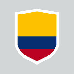Colombia Flag Shield Shape Frame
