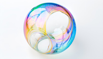 Beautiful transparent soap bubble isolated on white